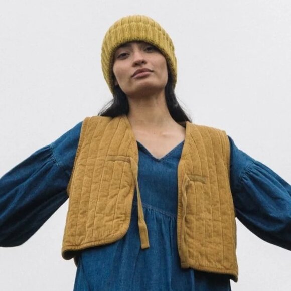 NWT Beaumont Organic Evergreen Organic Cotton Cord Gilet